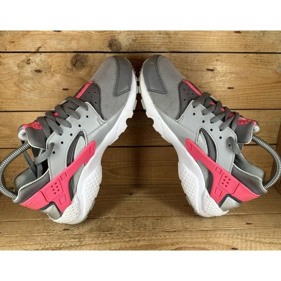 NIKE Huarache Run GS 654280-006 Athletic Shoes Grey/Pink Size 6Y Womens 7.5 - Picture 6 of 8